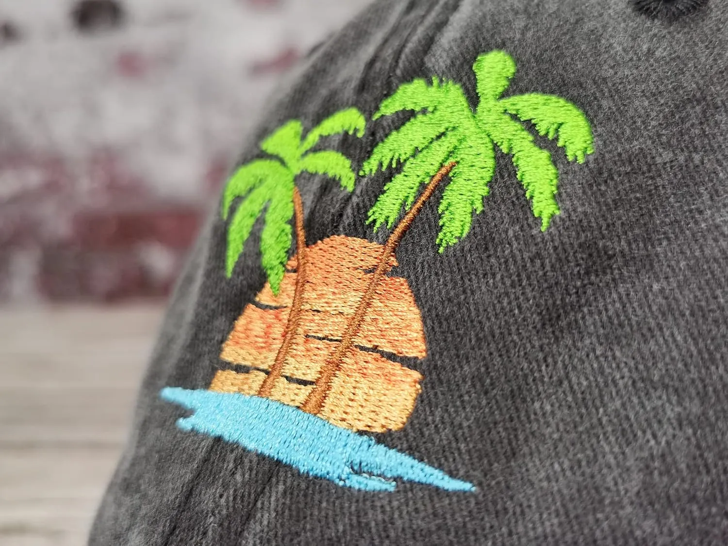 Hepandy Embroidered Palm Tree Hats for Men Women