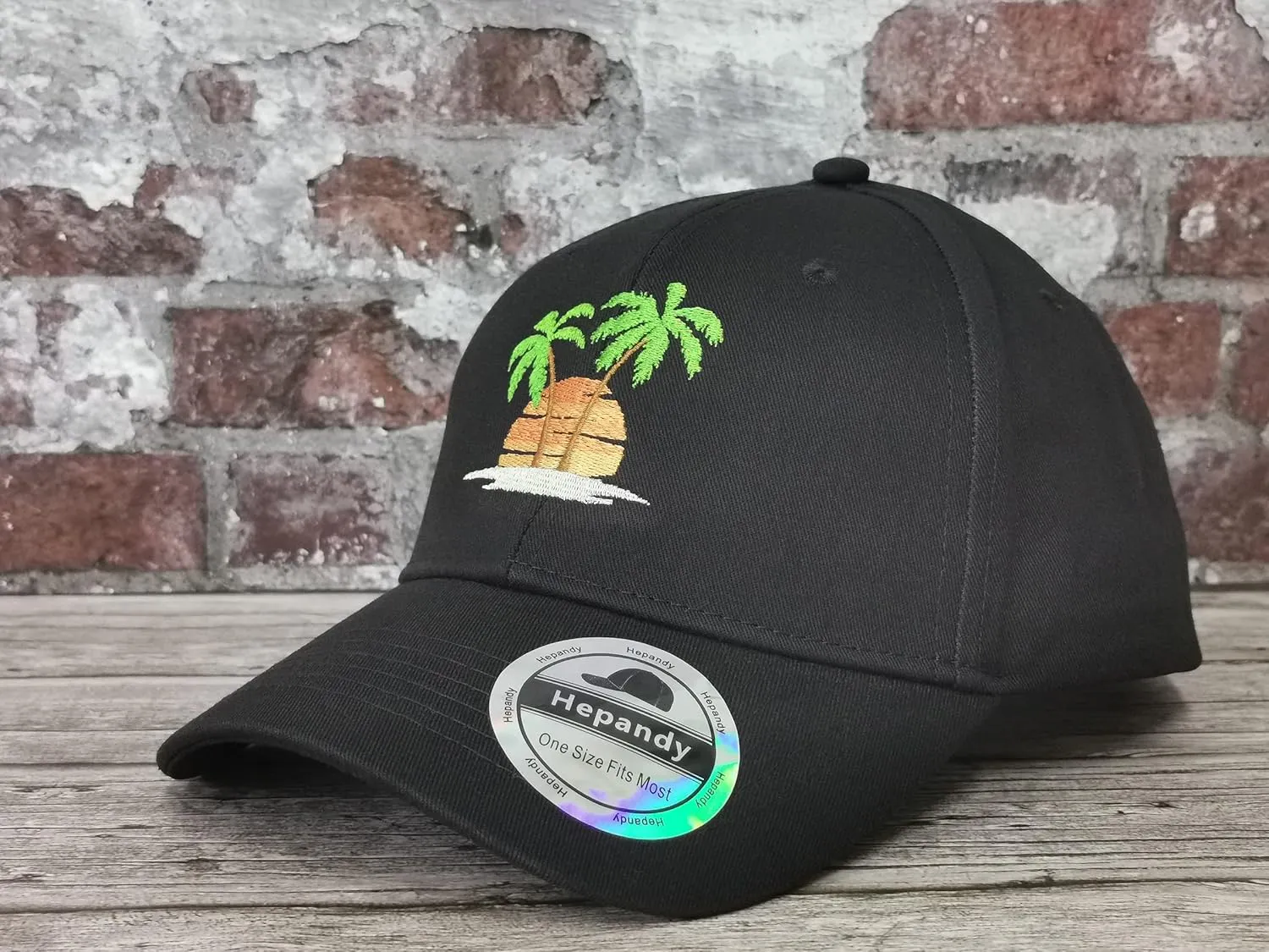 Hepandy Embroidered Palm Tree Hats for Men Women