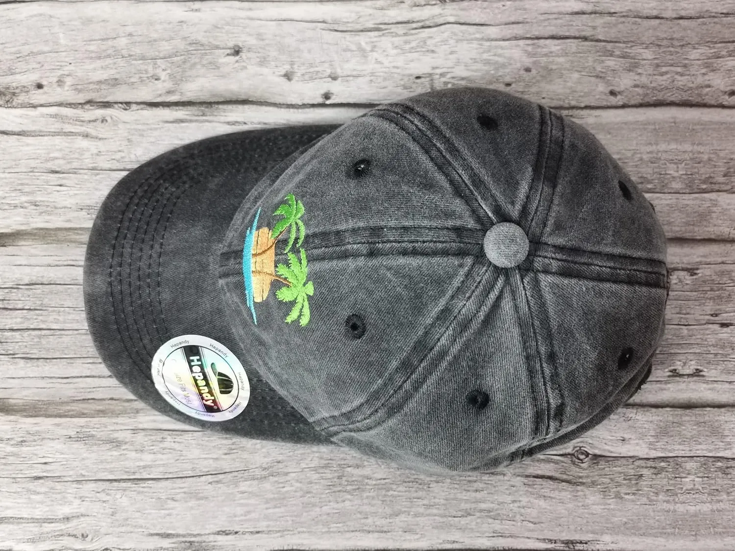 Hepandy Embroidered Palm Tree Hats for Men Women