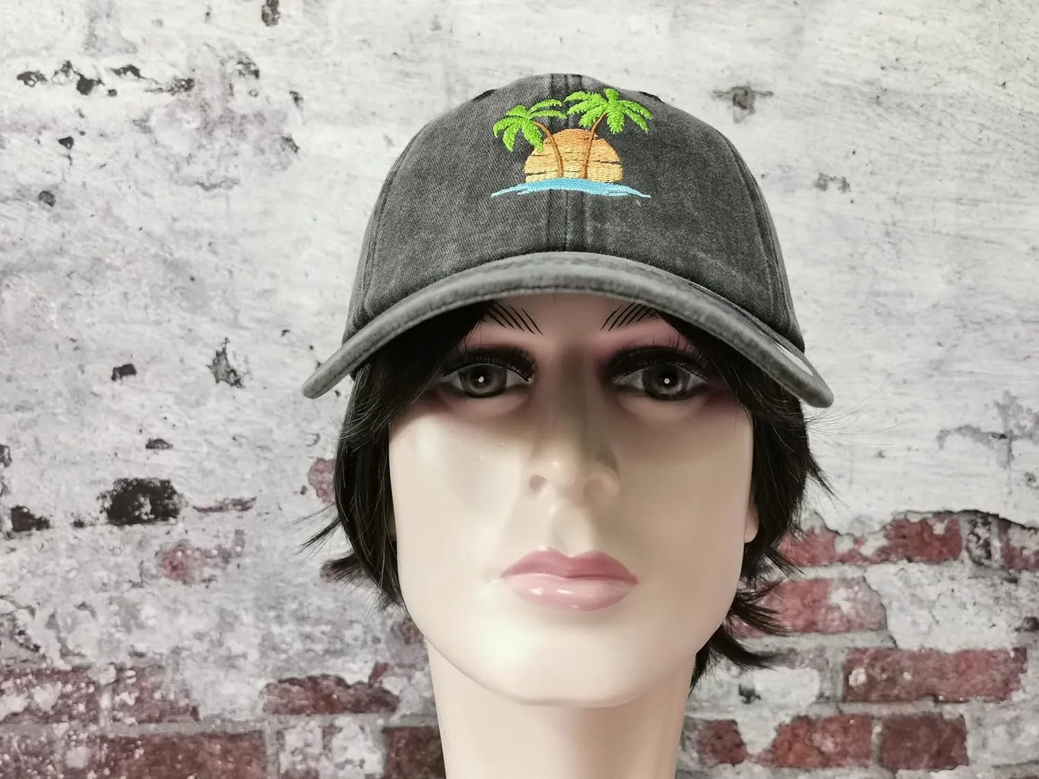 Hepandy Embroidered Palm Tree Hats for Men Women