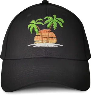 Hepandy Embroidered Palm Tree Hats for Men Women