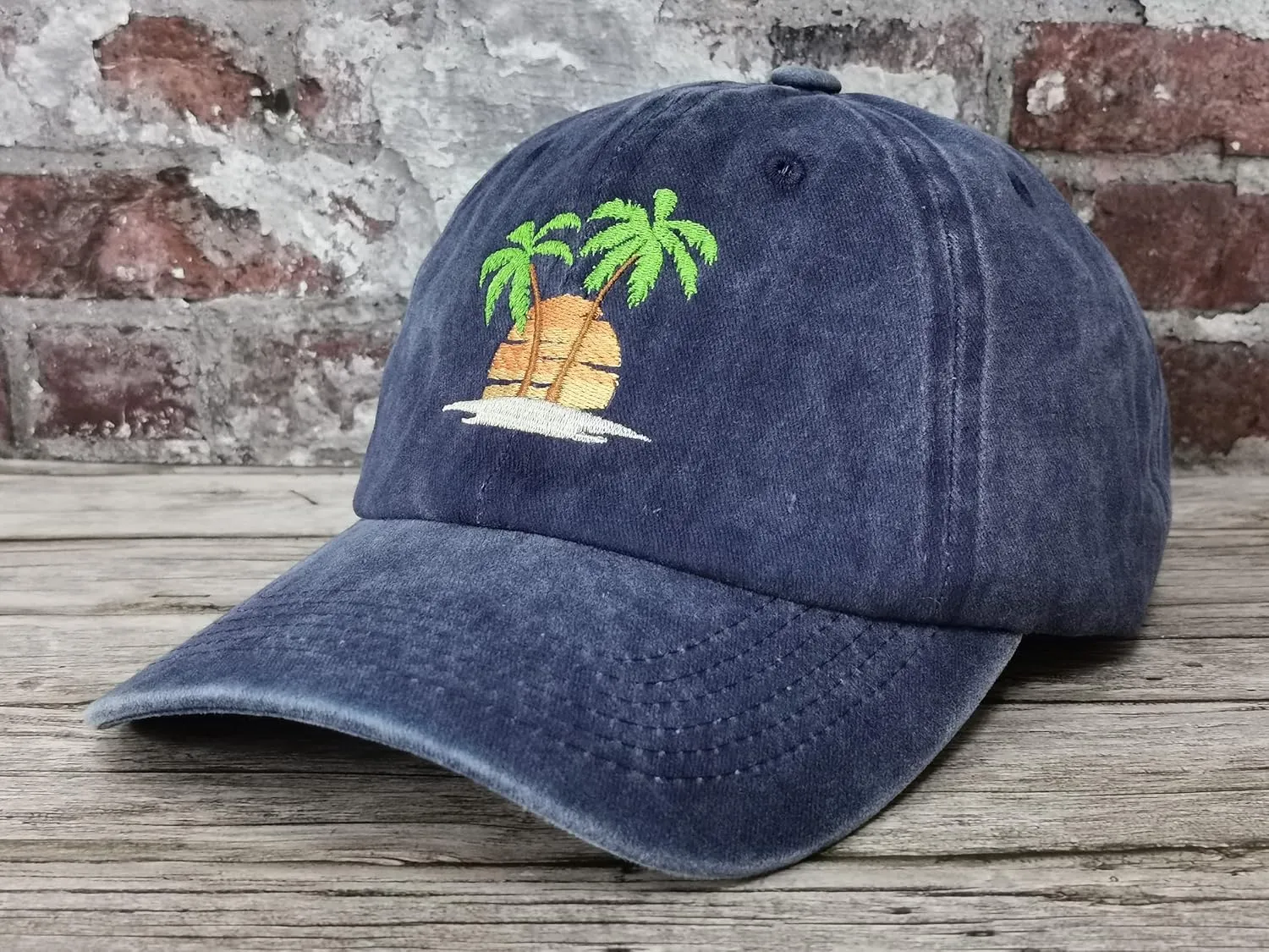 Hepandy Embroidered Palm Tree Hats for Men Women