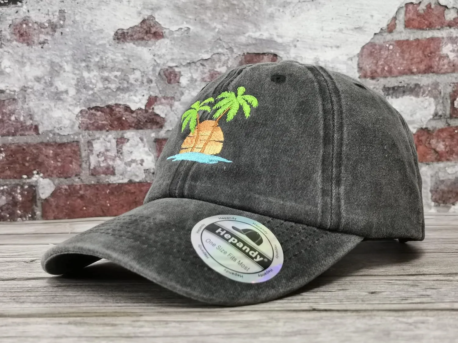 Hepandy Embroidered Palm Tree Hats for Men Women