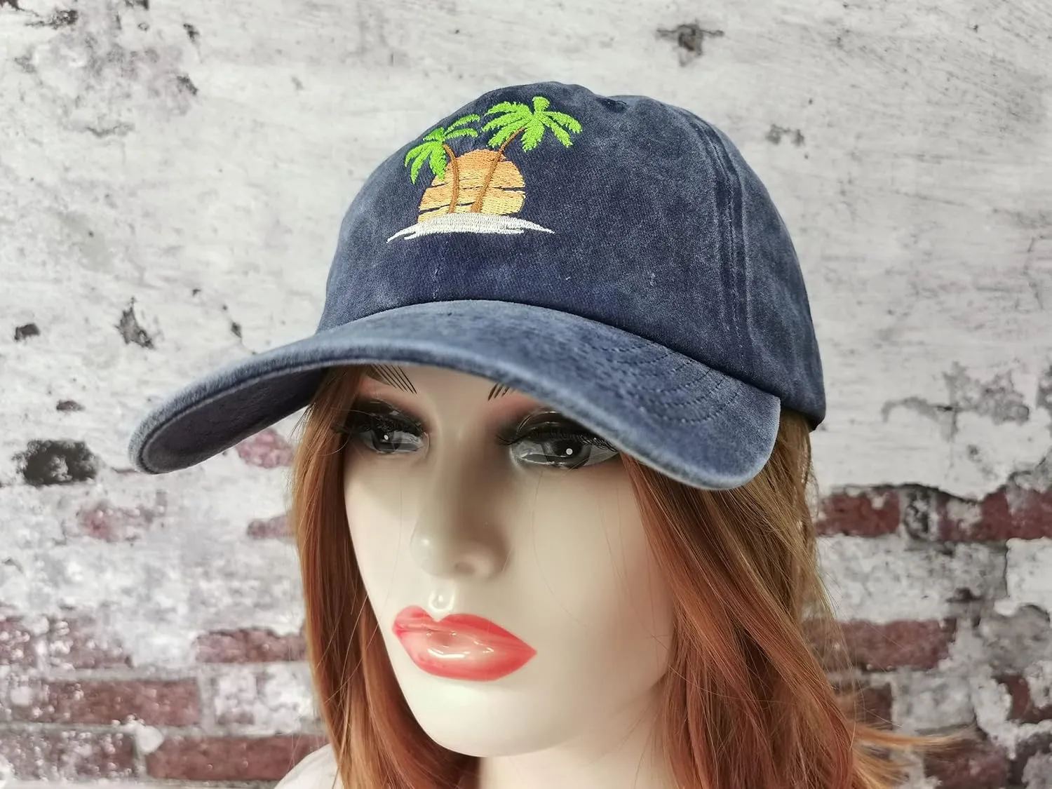 Hepandy Embroidered Palm Tree Hats for Men Women