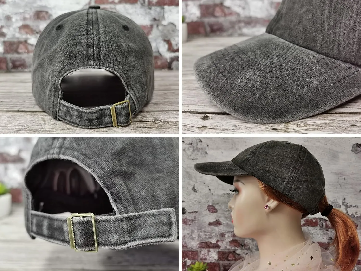 Hepandy Embroidered Three Nails Cross Baseball Hats for Women & Men