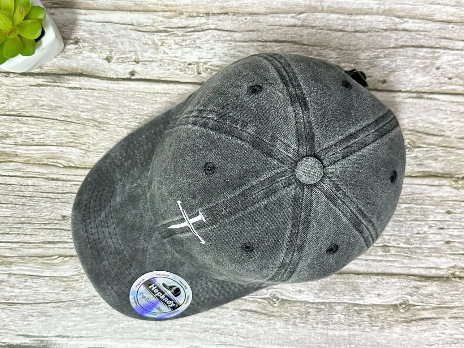 Hepandy Embroidered Three Nails Cross Baseball Hats for Women & Men