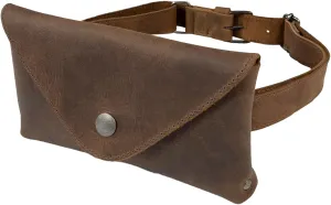 Hide & Drink, Waist Pouch, Fanny Pack, Medieval Bag, Vintage Purse, Phone Holder Cable Case, Easy Travel for Digital Nomads, Full Grain Leather, Handmade, Bourbon Brown