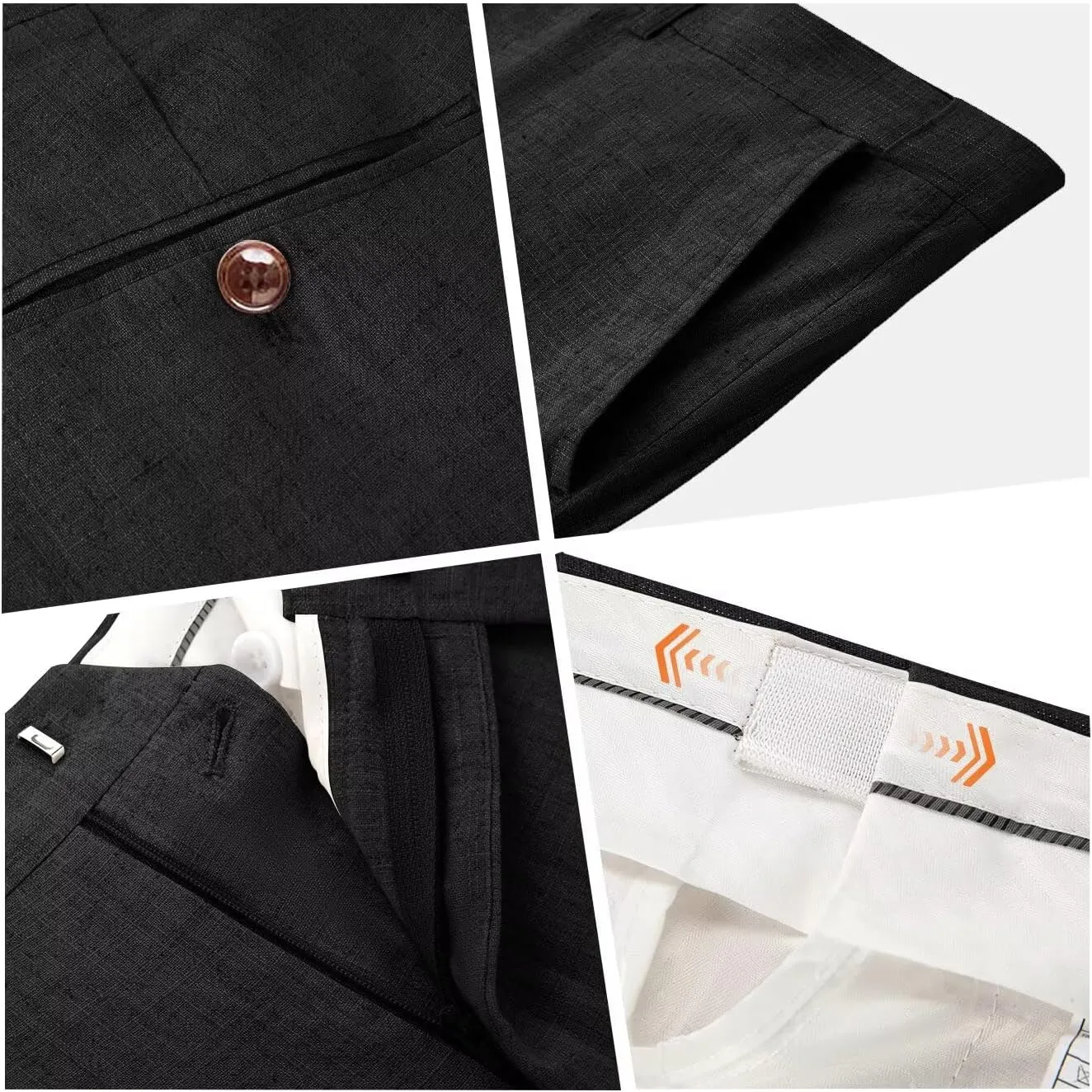 High-End Suits Casual Linen Beige Men's 2 Piece Suits Wedding Suits Slim Fit Groomsmen Tuxedos Summer Linen Vest Pant