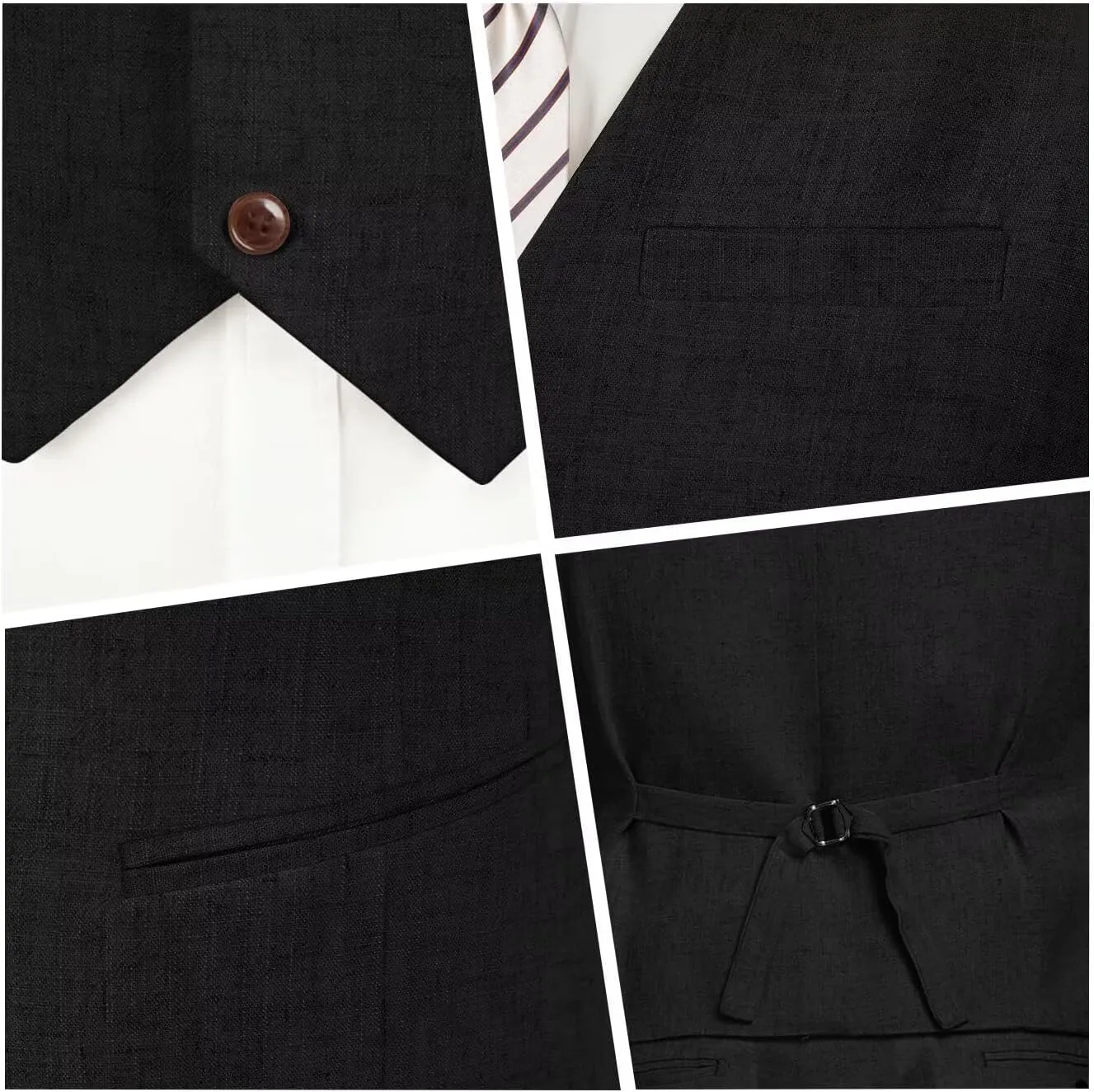High-End Suits Casual Linen Beige Men's 2 Piece Suits Wedding Suits Slim Fit Groomsmen Tuxedos Summer Linen Vest Pant