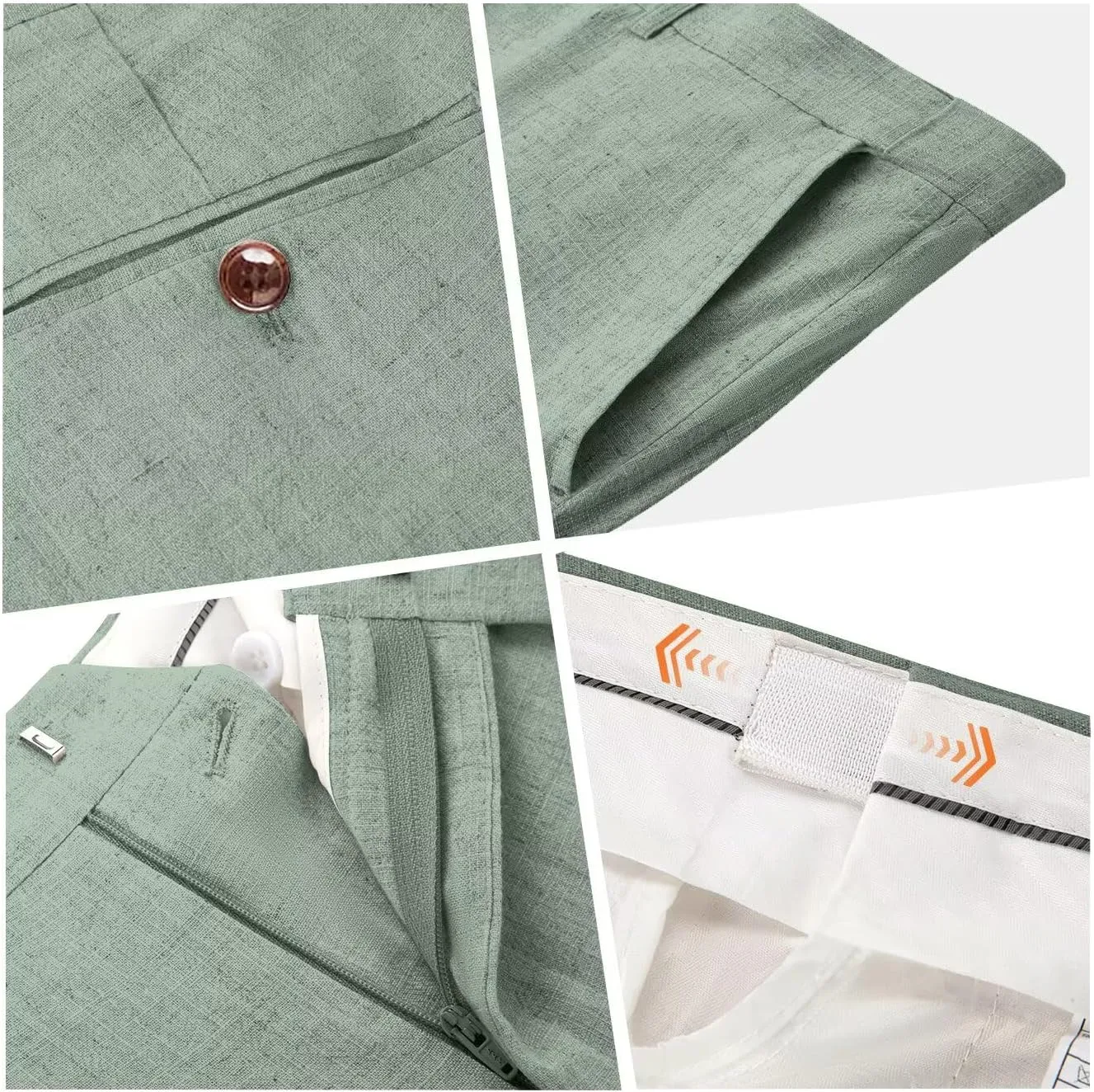 High-End Suits Casual Linen Beige Men's 2 Piece Suits Wedding Suits Slim Fit Groomsmen Tuxedos Summer Linen Vest Pant