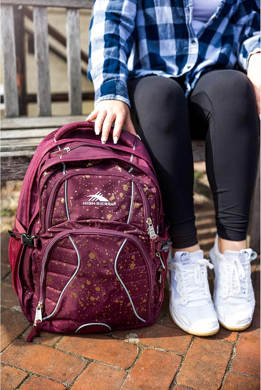 High Sierra Swerve Laptop Backpack, One Size, Copper Splater/Maroon