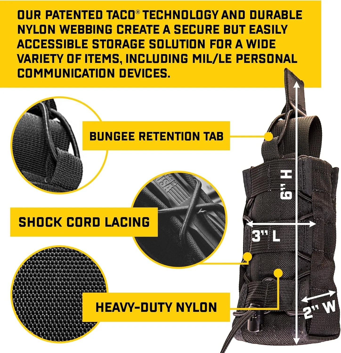 High Speed Gear Radio Pop-UP Taco | MOLLE Compatible Communication Pouch | Fits Multiple Radio Devices