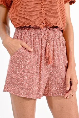 HIGH-WAISTED VISCOSE SHORTS