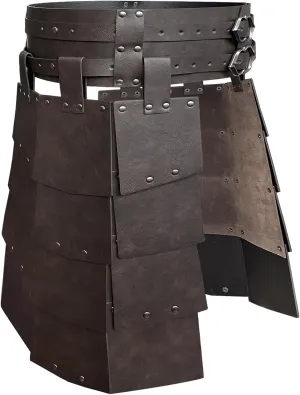 HiiFeuer Medieval Faux Leather Wide Belt Thigh Armor, Retro Double Sides Waist Armor, Mercenary & Knights Skirt for LARP