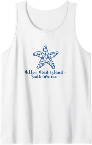 Hilton Head Island SC Girls Beach Vacation Shirt Starfish Tank Top