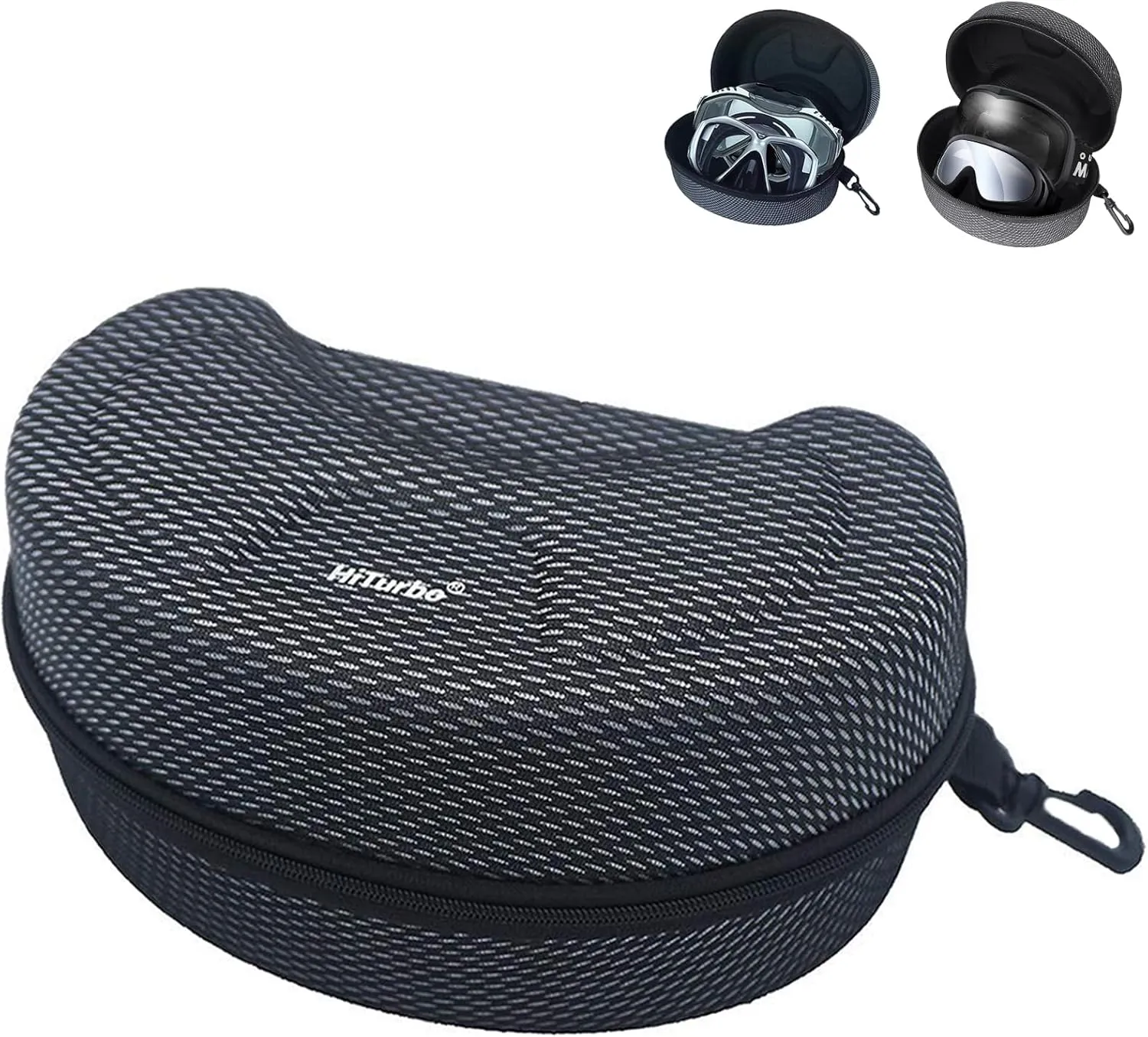 Hiturbo Ski Goggles Hard Case, EVA Snowboard Goggles Box, Diving Mask Protection Carrying Case for Snow & Water Sport
