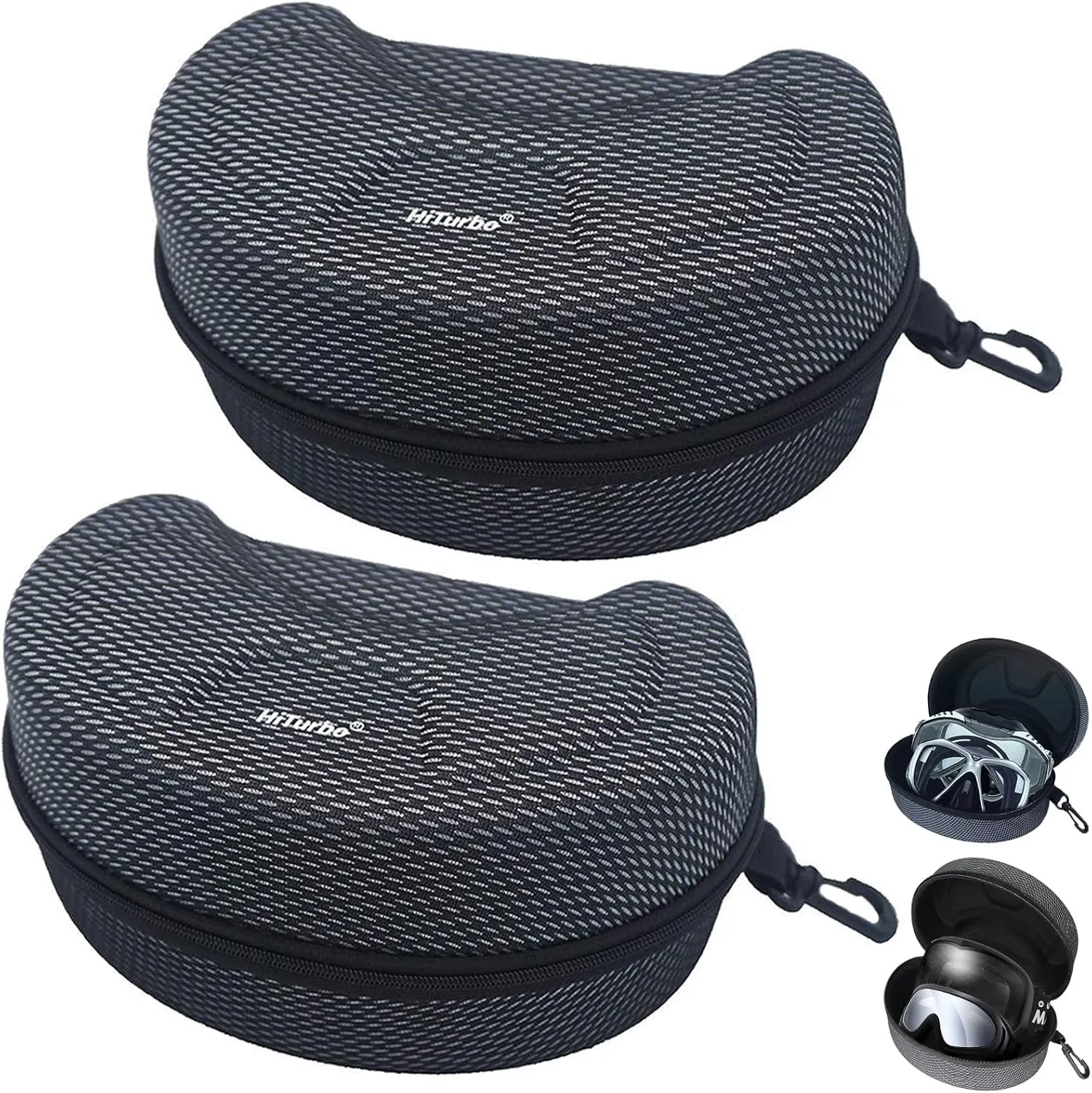 Hiturbo Ski Goggles Hard Case, EVA Snowboard Goggles Box, Diving Mask Protection Carrying Case for Snow & Water Sport