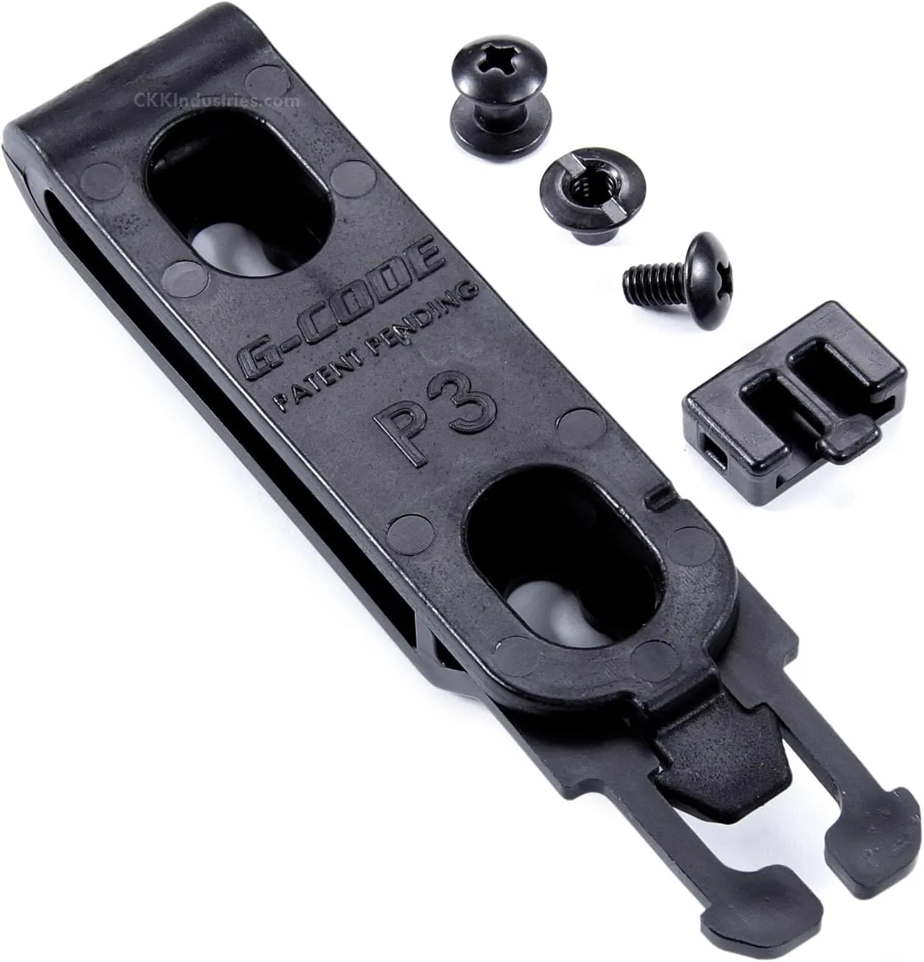 HolsterSmith G-Code Molle Clip Attachments - OWB Locking Design (Outside-The-Waistband) - (for 1.75-3.00 inch Straps & Belts) - for KYDEX Holsters, Sheaths, Tools, Mag Pouch