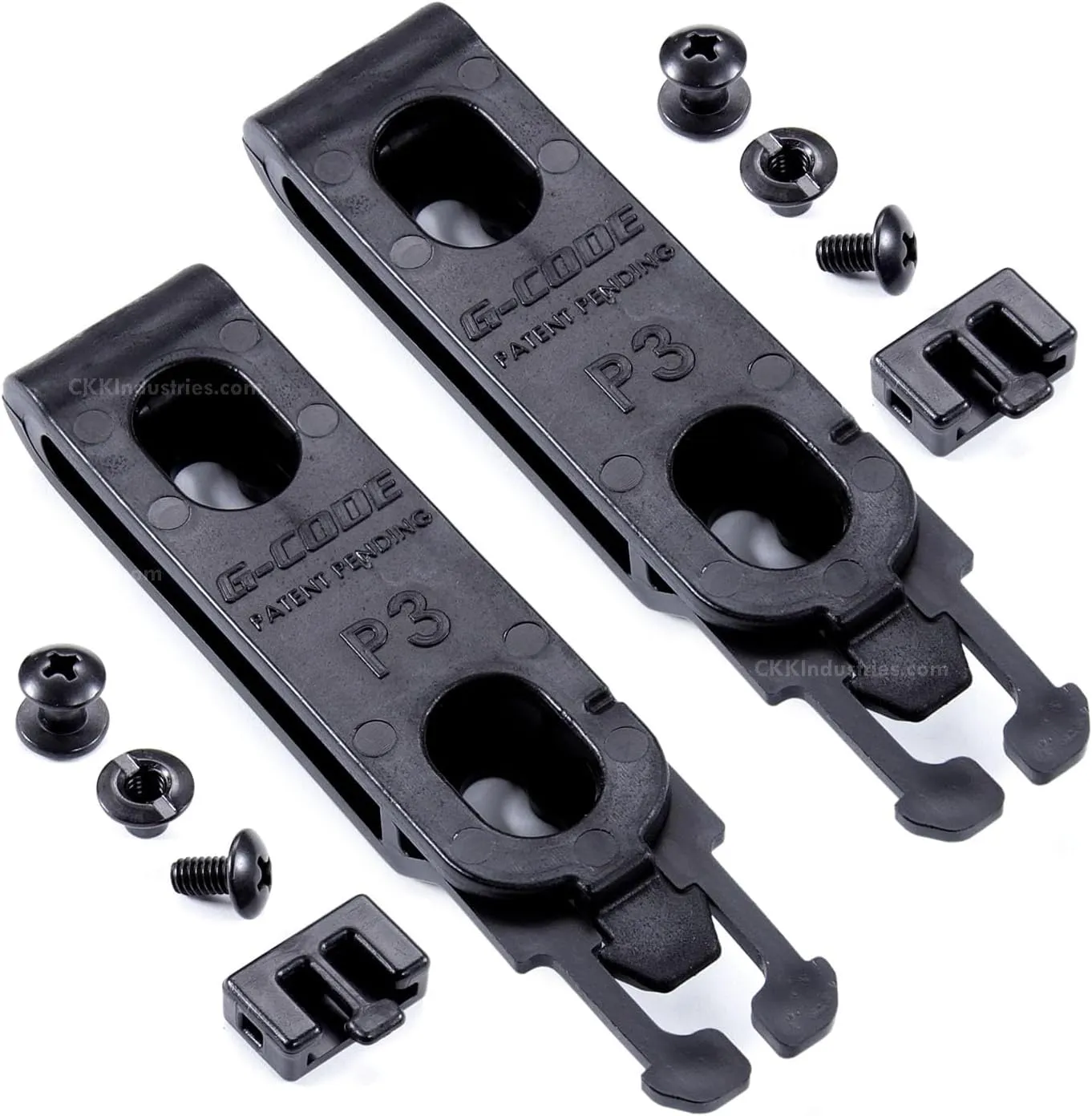 HolsterSmith G-Code Molle Clip Attachments - OWB Locking Design (Outside-The-Waistband) - (for 1.75-3.00 inch Straps & Belts) - for KYDEX Holsters, Sheaths, Tools, Mag Pouch