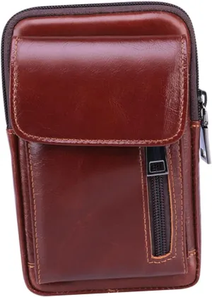 Homoyoyo Mens Crossbody Bag Sling Bag for Men Cowhide Waist Outdoor Mobile Phone