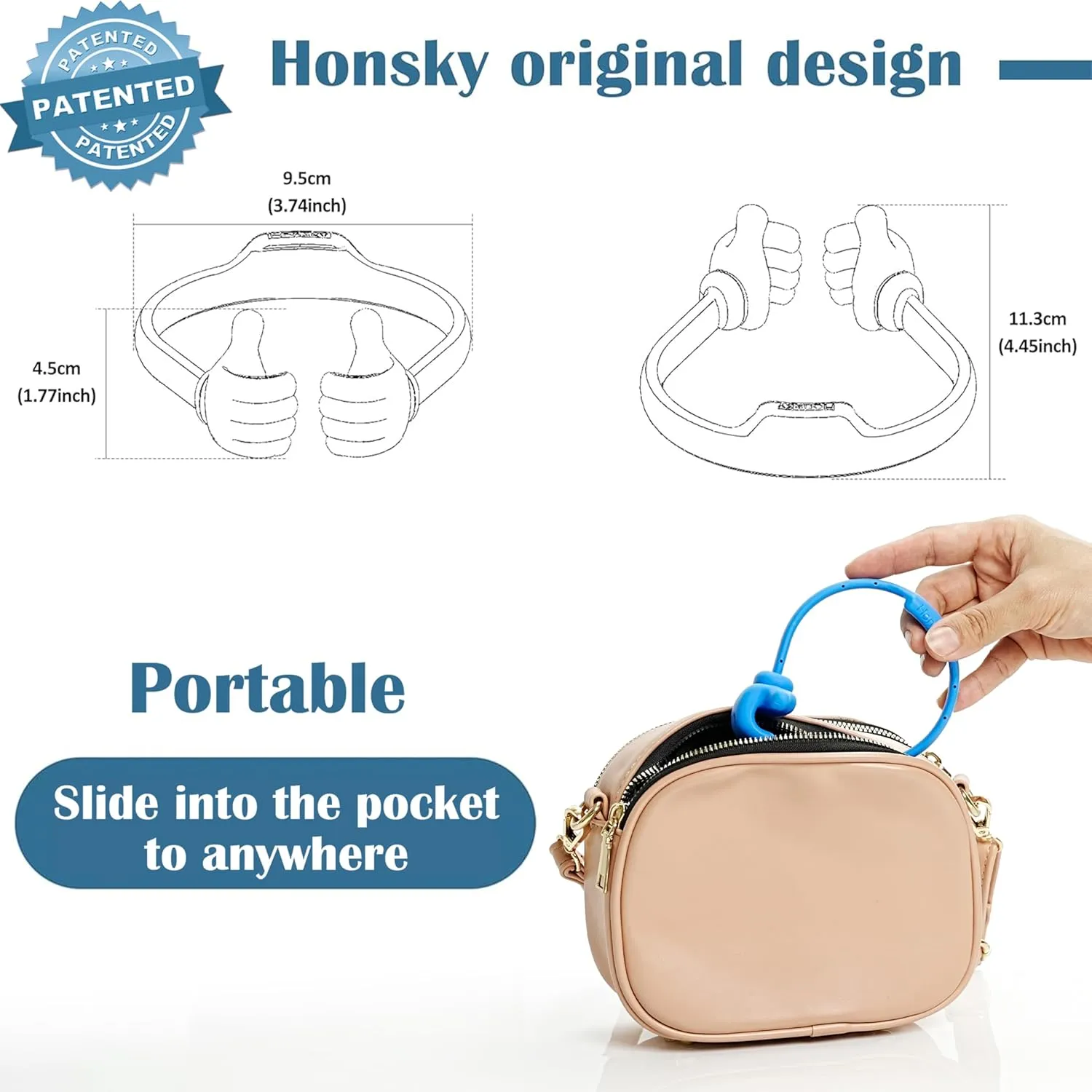 Honsky Cell Phone Tablet Stands (Pack of 5) Thumbs-up Cellphone Holder, Tablet Display Stand, Mobile Smartphone Mount Cradle for Desk Desktop - Universal, Multi-Angle, Cute, Multi-Colored