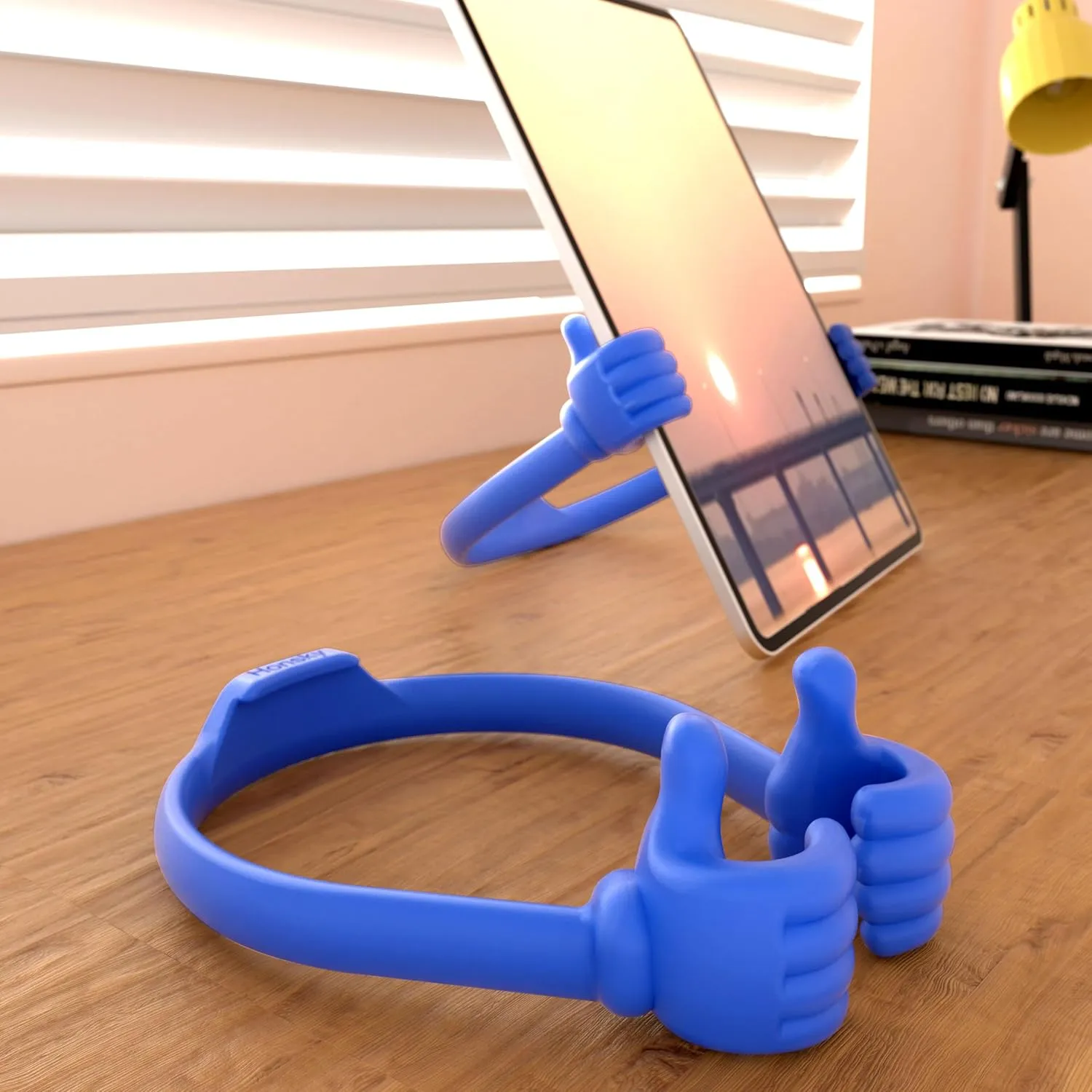 Honsky Cell Phone Tablet Stands (Pack of 5) Thumbs-up Cellphone Holder, Tablet Display Stand, Mobile Smartphone Mount Cradle for Desk Desktop - Universal, Multi-Angle, Cute, Multi-Colored