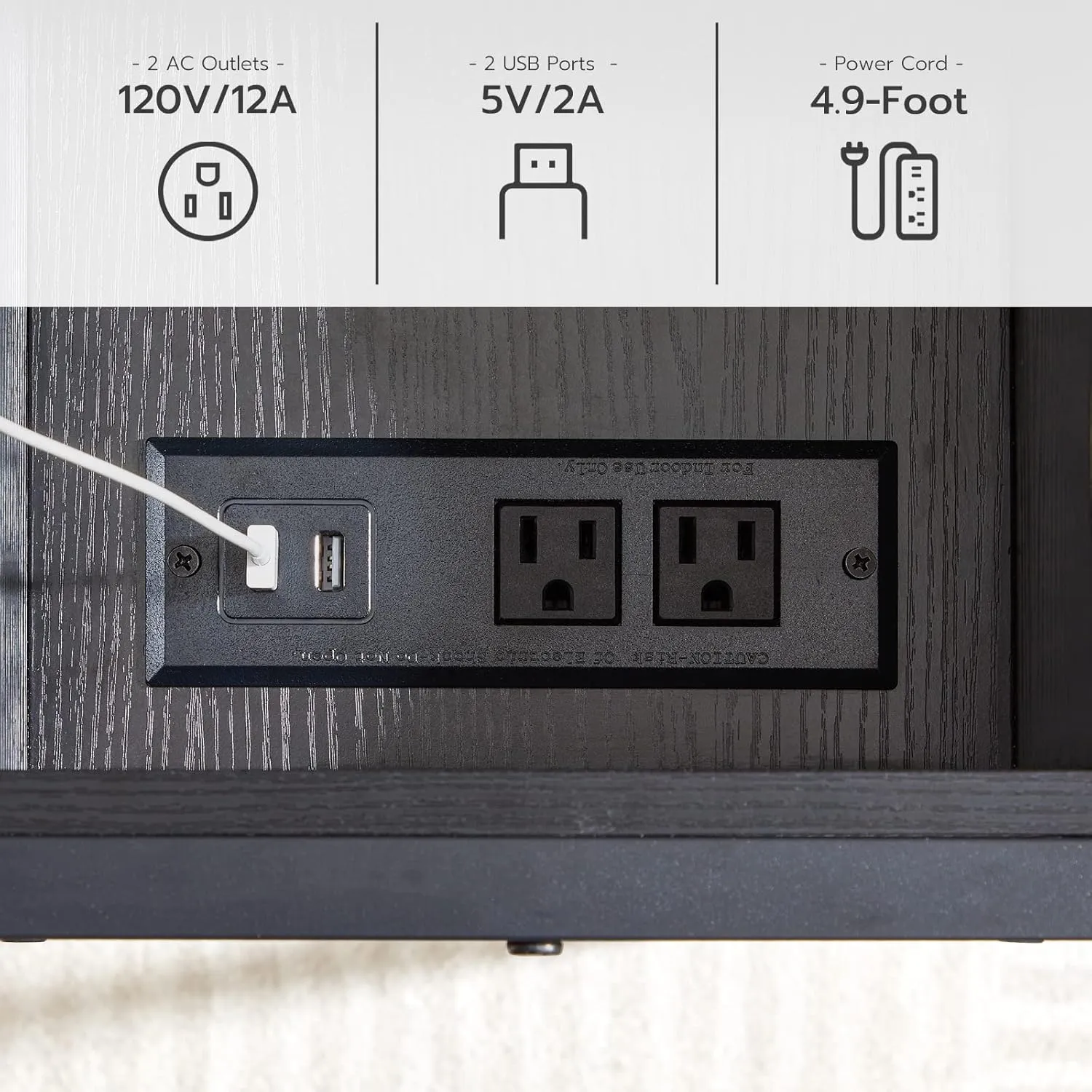 HOOBRO Side Table, Flip End Table with Charging Station and Shelves, USB Ports & Power Outlets, Narrow Nightstand for Small Spaces, Stable and Sturdy, for Living Room, Black BK341BZ01