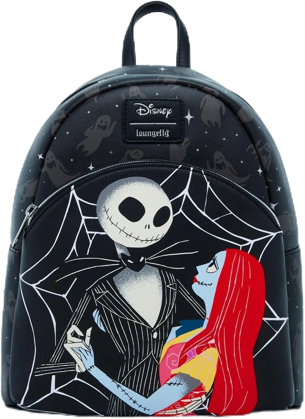 Hot Topic Loungefly The Nightmare Before Christmas Jack & Sally Spiderweb Mini Backpack Exclusive BLACK NONE