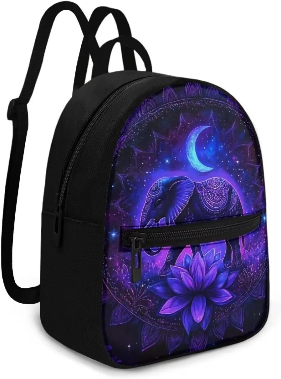 HUGS IDEA Bohemian Elephant Backpack for Women Fashion Mini Backpack Purse for Lady Boho Small Cell Phone Backpacks for Travel Small Shoulder Bag Casual Daypack Handbag