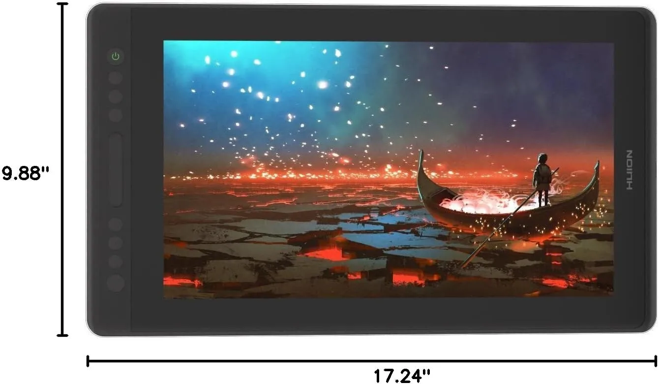 HUION KAMVAS Pro 16 Drawing Tablet with Screen, 15.6 inch Pen Display Anti-Glare Glass 6 Shortcut Keys Adjustable Stand, Graphics Tablet for Drawing, Writing, Design, Work with Windows, Mac and Linux
