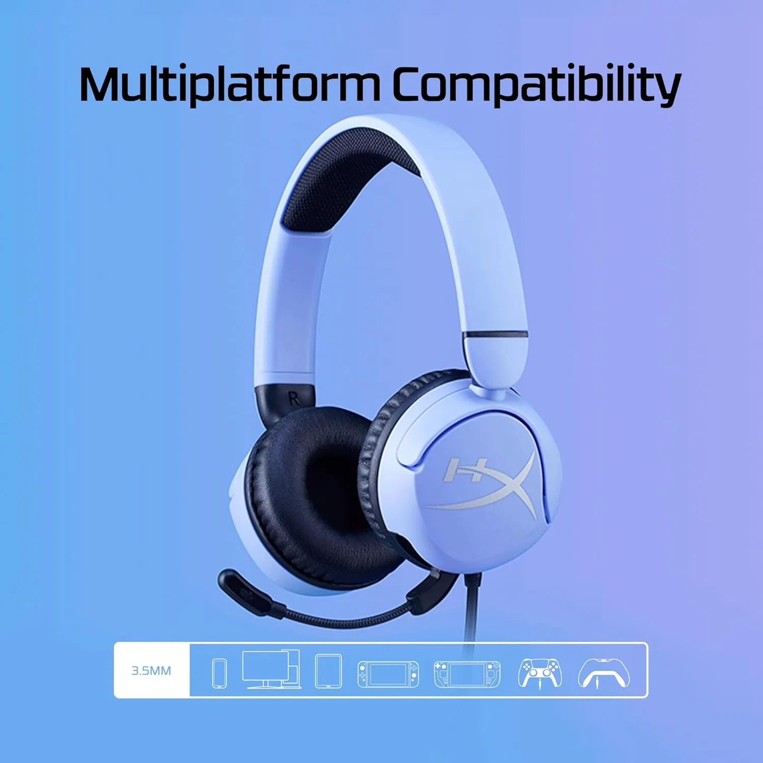 HyperX - Cloud Mini Wired Headset for PC, PS5, PS4, Xbox Series X|S, Xbox One, Nintendo Switch, Chromebook, and Mobile - Lavender