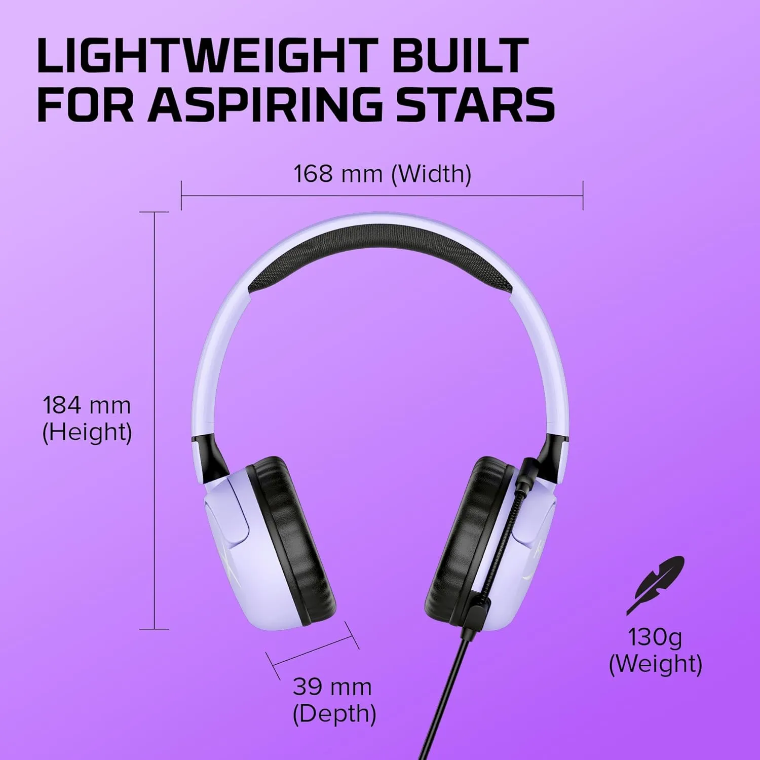 HyperX - Cloud Mini Wired Headset for PC, PS5, PS4, Xbox Series X|S, Xbox One, Nintendo Switch, Chromebook, and Mobile - Lavender