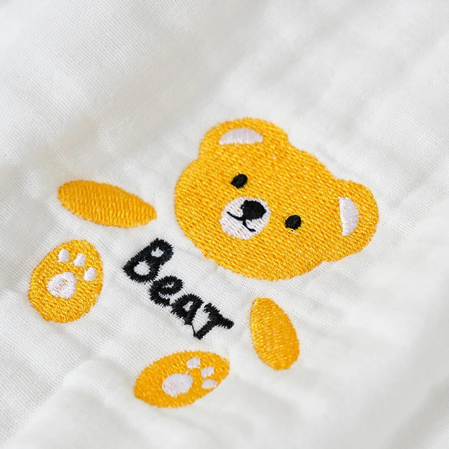 Infant Bath Towel Receiving Blanket Baby Quilt Children Infant Pram Blanket For Baby Embroidered Bear Wrap