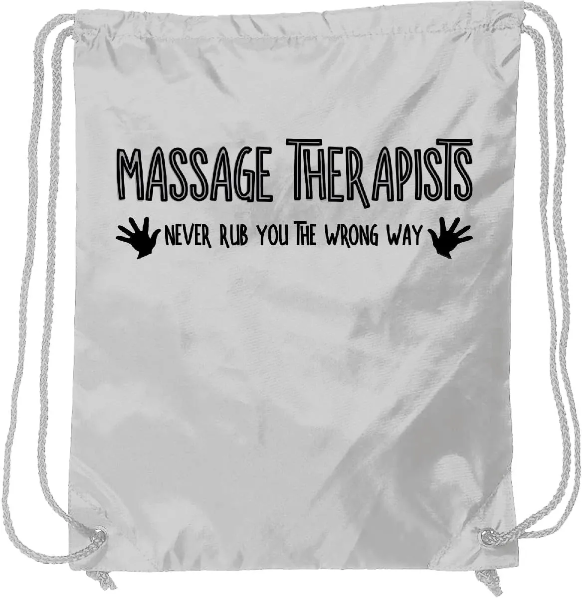 inktastic Massage Therapists Hands Rub Drawstring Bag White 36da6