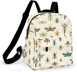 Insect Mini Backpack Print Shoulder Bag Casual Daypack Handbags Purse for Women
