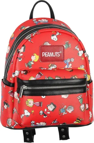 INTIMO Peanuts Snoopy Charlie Brown Linus Lucy Sally Marcie Toss Print Mini Backpack