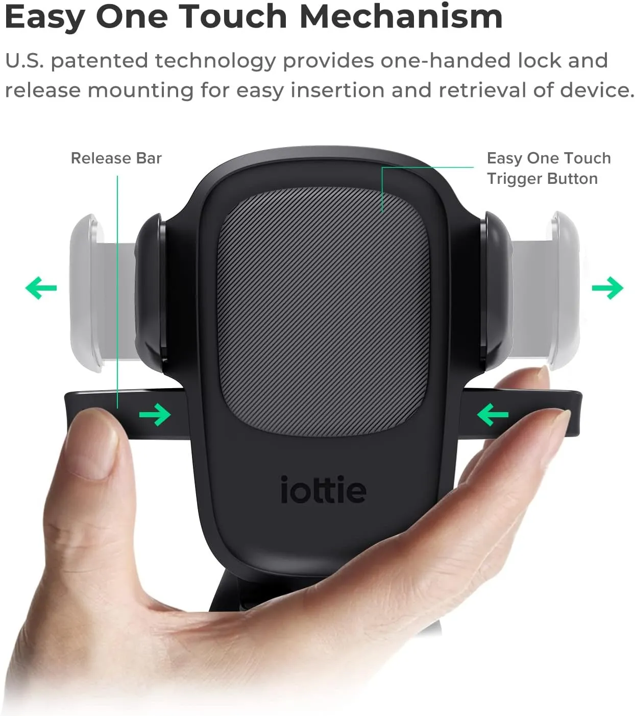iOttie Easy One Touch Signature Dashboard & Windshield Universal Car Mount Phone Holder Desk Stand with Suction Cup Base and Telescopic Arm for iPhone, Samsung, Google, Huawei, Nokia, More Smartphones