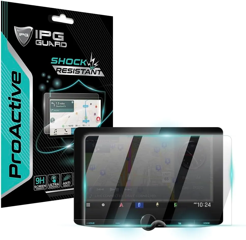 IPG ProActive Made for Kenwood DNR1008RVS - DMX1037S - DMX1057XR 10.1 Inch Display 9H Hardness Screen Protector Nano Ceramic Film Ultra Responsive High Clarity for KenwDNR1008RVS