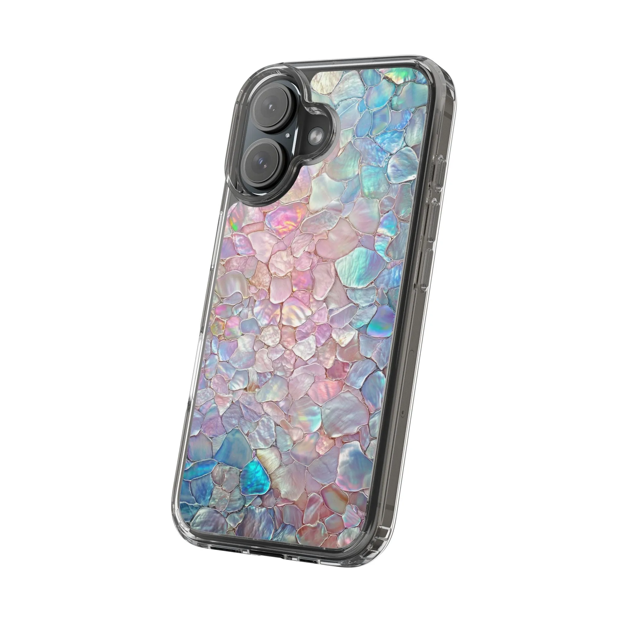 Iridescent Shell Clear iPhone Case - Stylish Protection for Beach Lovers
