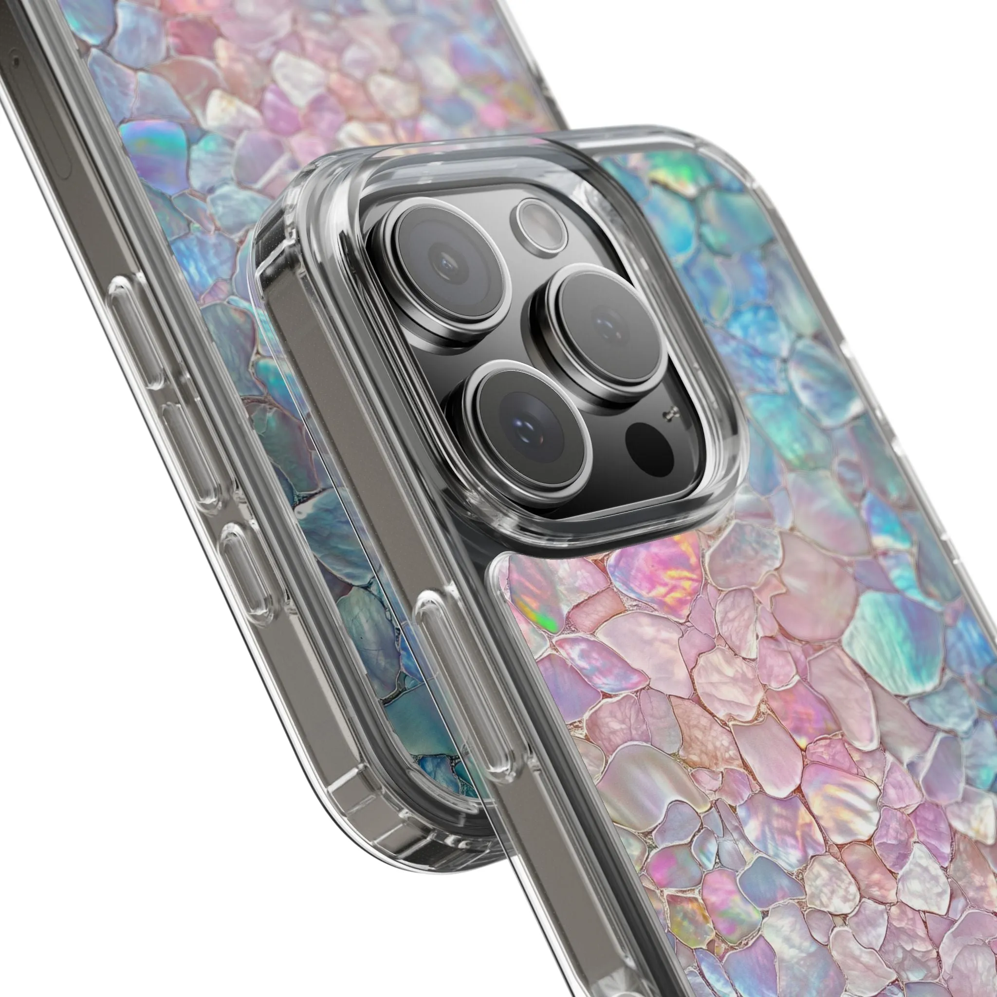 Iridescent Shell Clear iPhone Case - Stylish Protection for Beach Lovers
