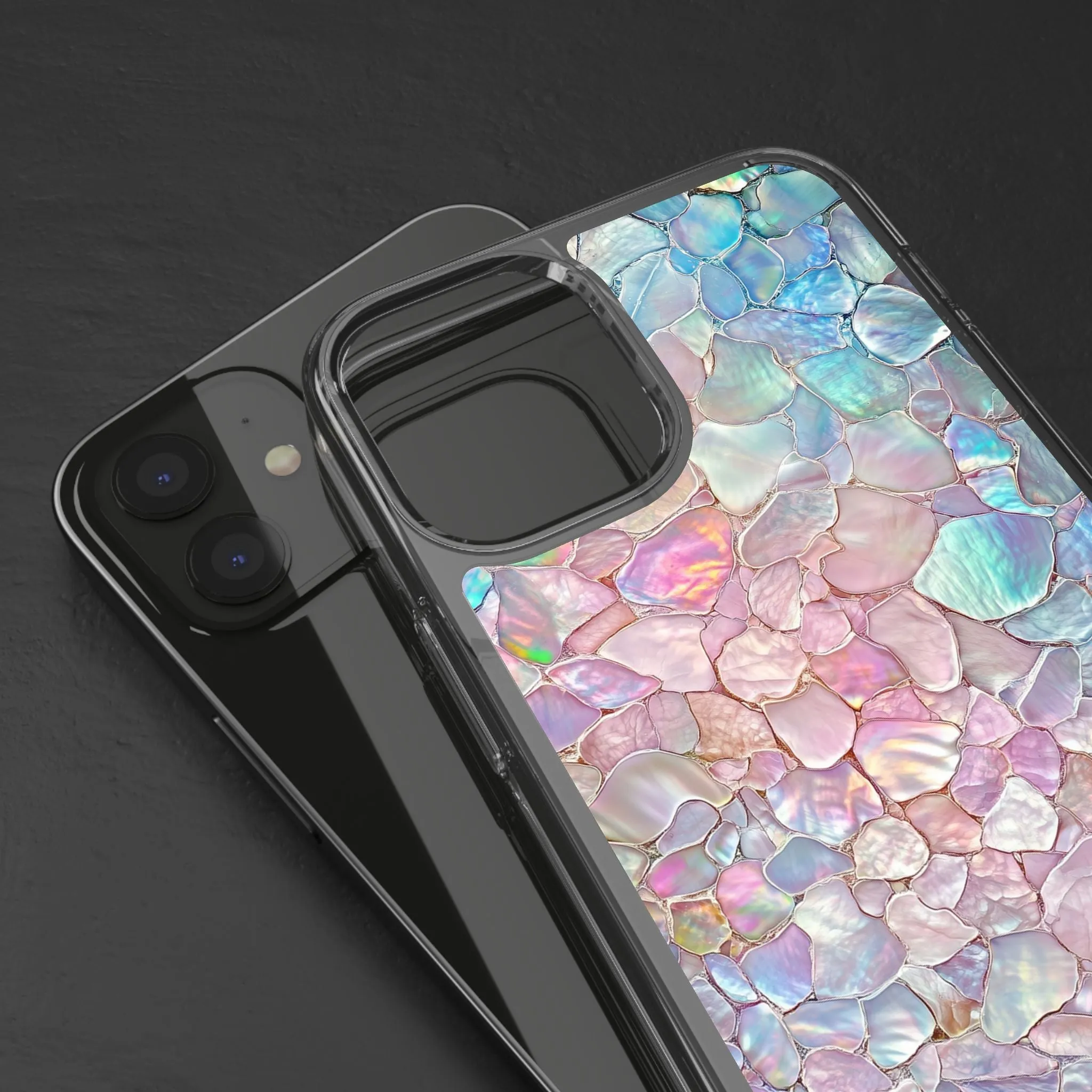 Iridescent Shell Clear iPhone Case - Stylish Protection for Beach Lovers