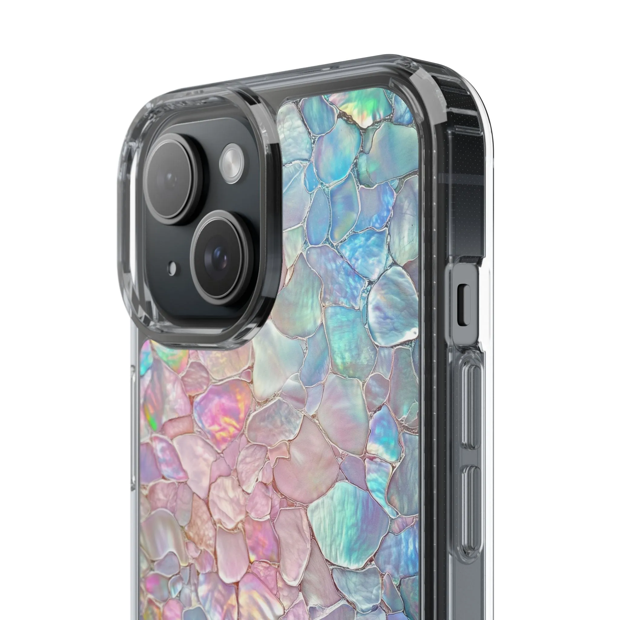 Iridescent Shell Clear iPhone Case - Stylish Protection for Beach Lovers