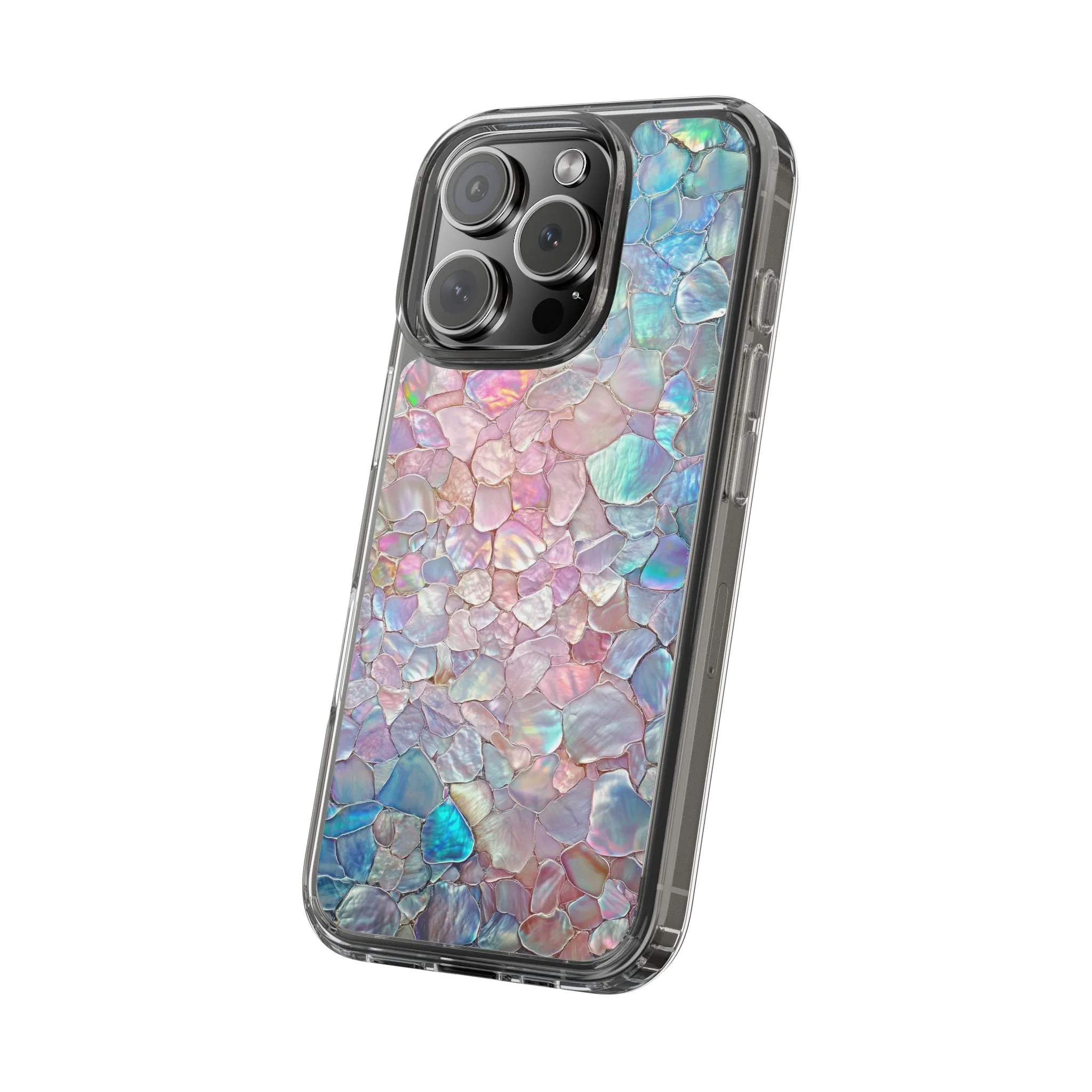 Iridescent Shell Clear iPhone Case - Stylish Protection for Beach Lovers