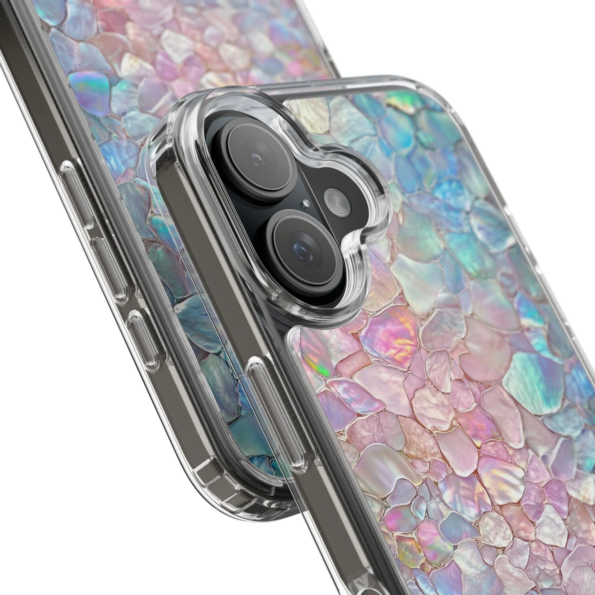 Iridescent Shell Clear iPhone Case - Stylish Protection for Beach Lovers