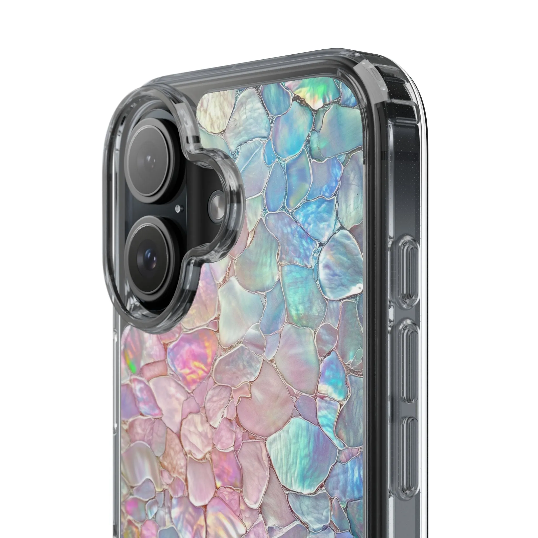 Iridescent Shell Clear iPhone Case - Stylish Protection for Beach Lovers