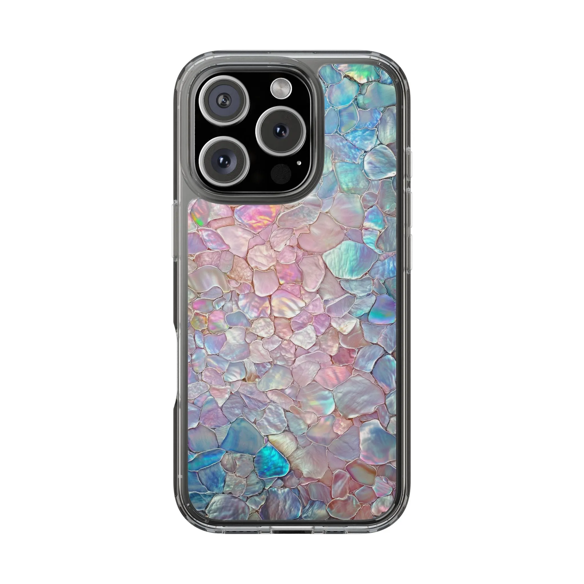 Iridescent Shell Clear iPhone Case - Stylish Protection for Beach Lovers
