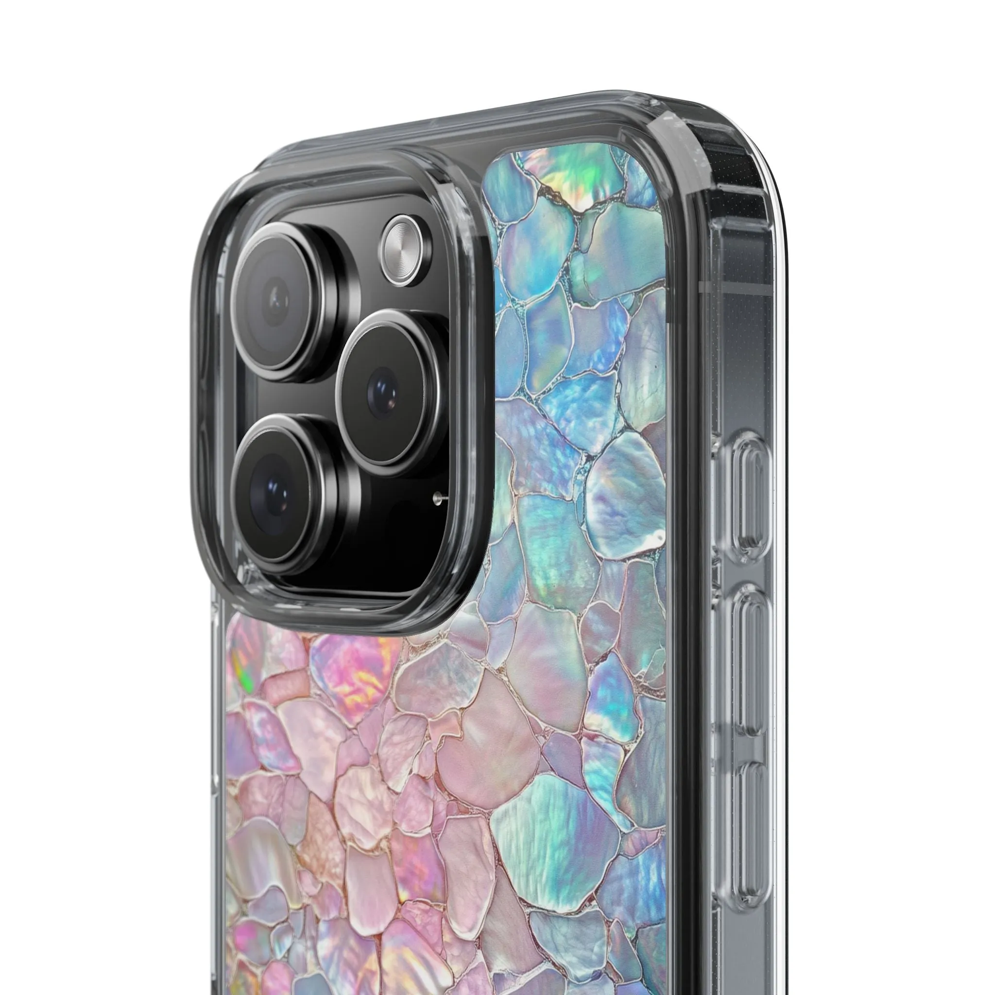 Iridescent Shell Clear iPhone Case - Stylish Protection for Beach Lovers