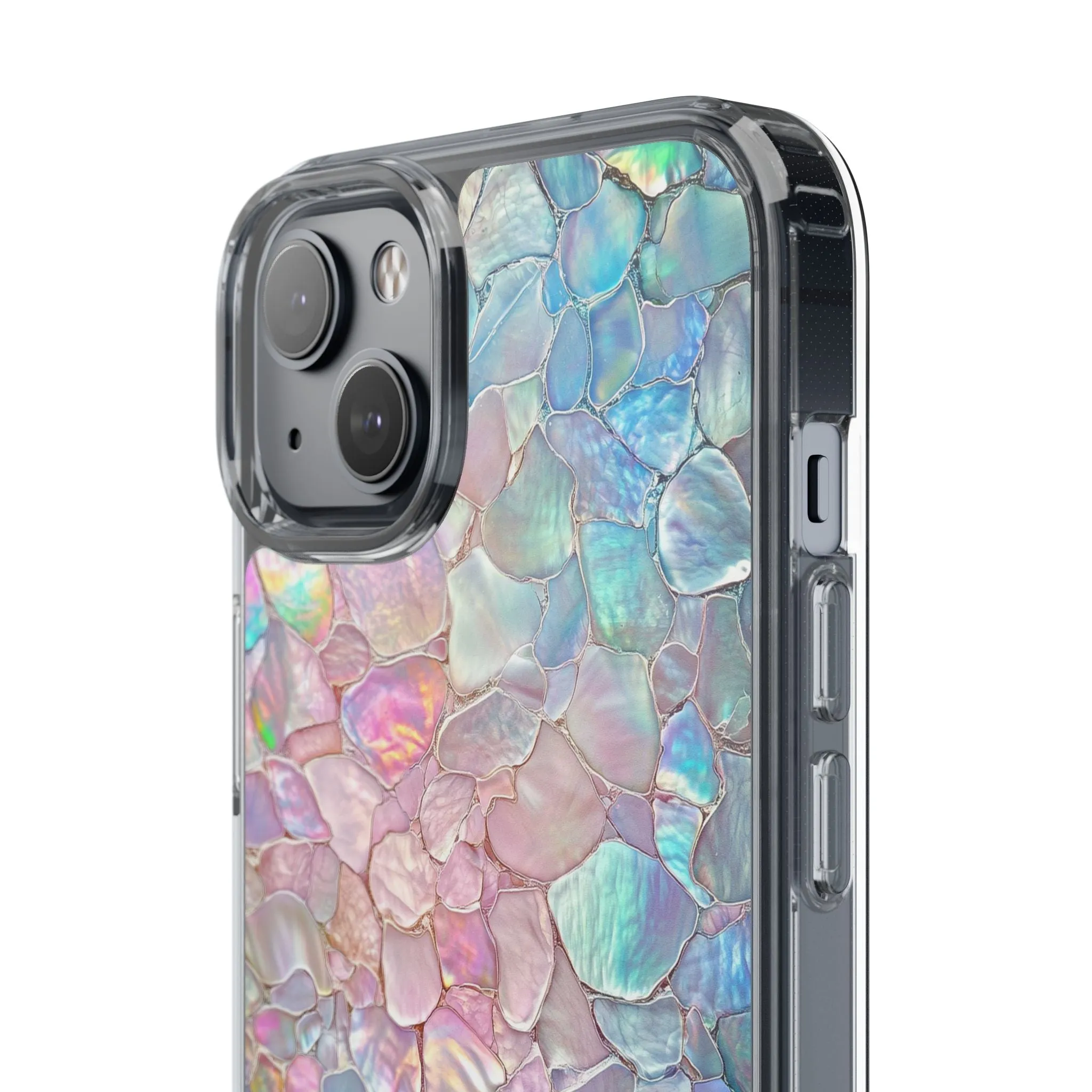 Iridescent Shell Clear iPhone Case - Stylish Protection for Beach Lovers