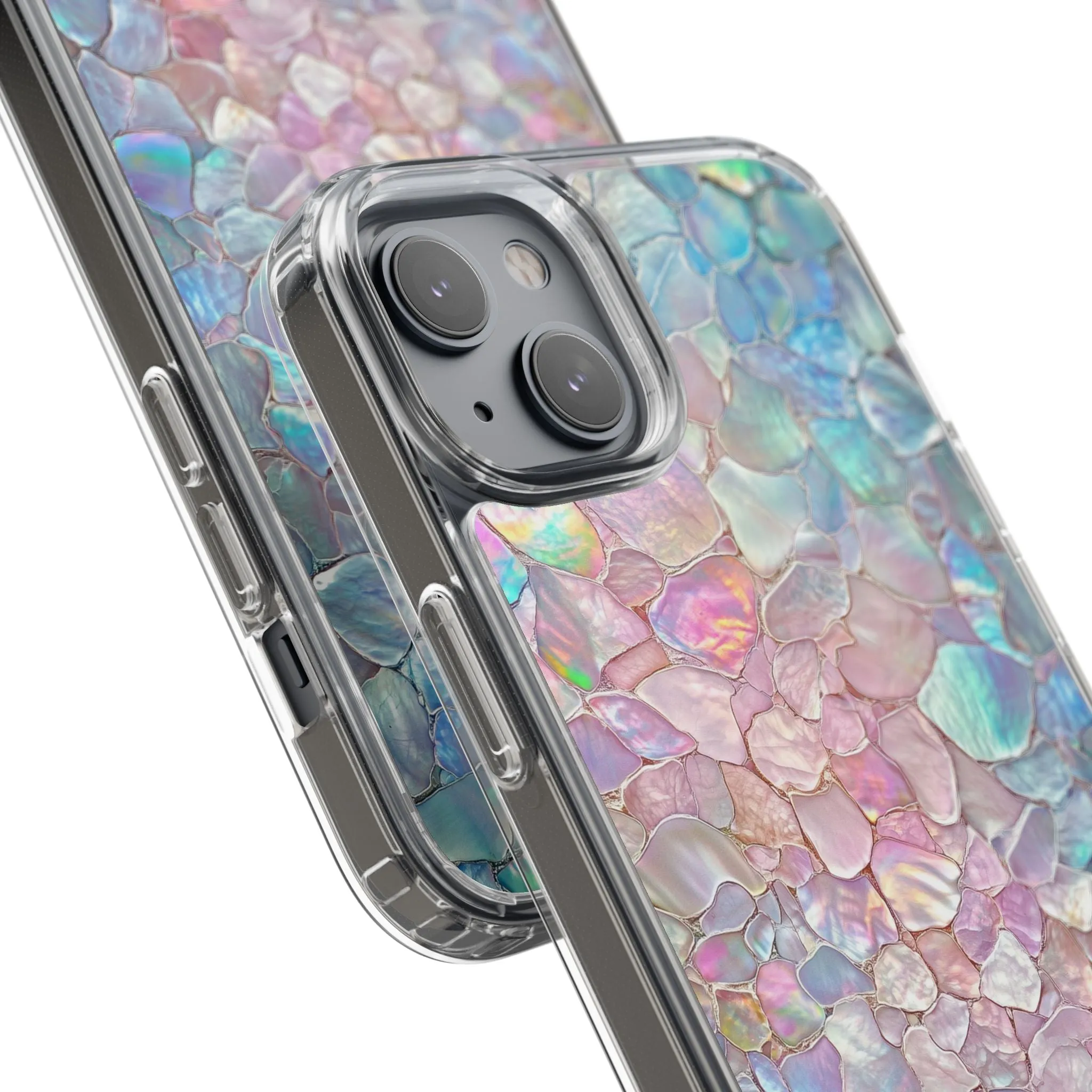 Iridescent Shell Clear iPhone Case - Stylish Protection for Beach Lovers