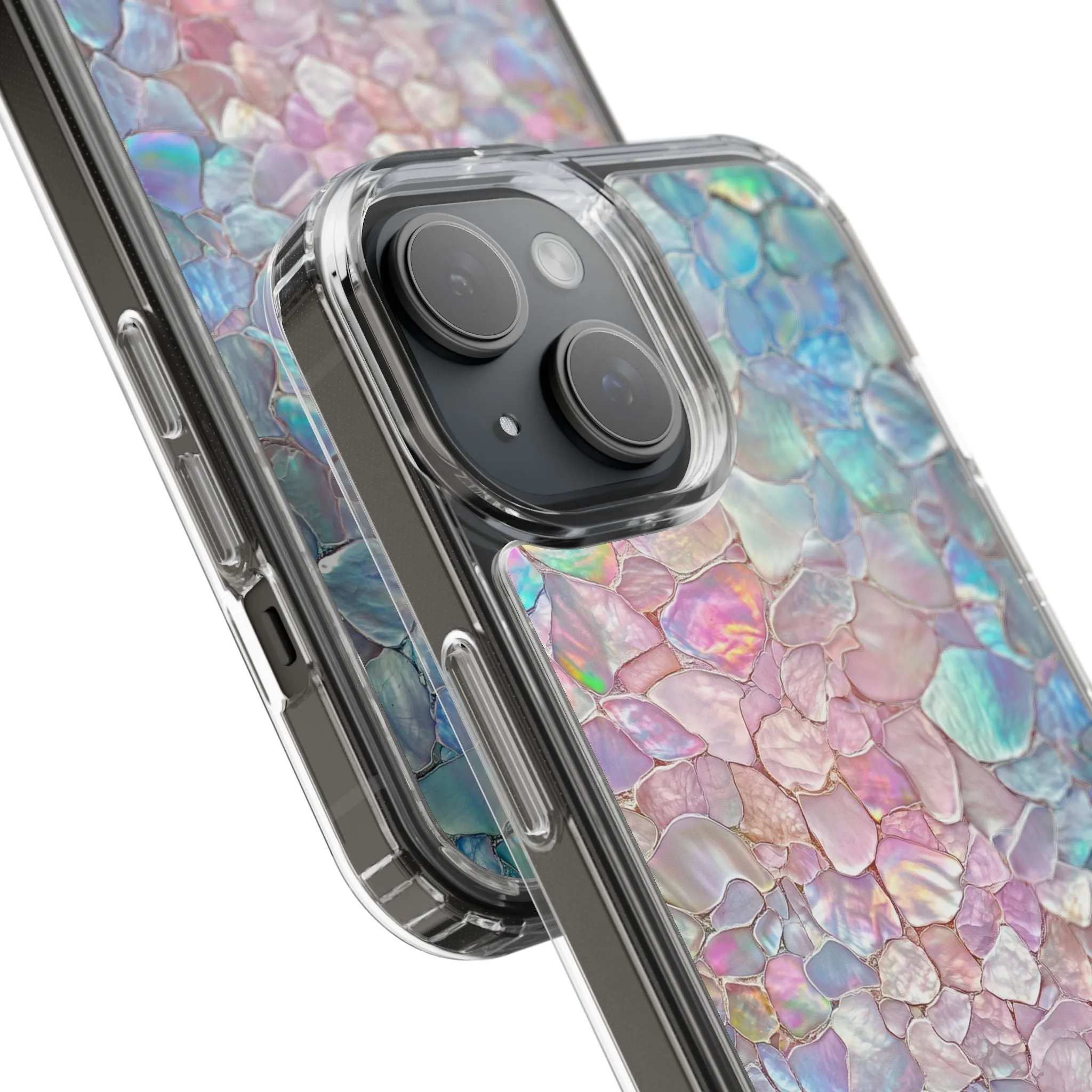 Iridescent Shell Clear iPhone Case - Stylish Protection for Beach Lovers